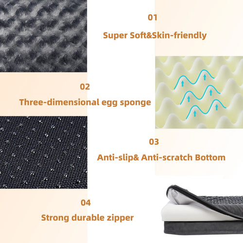 44" Orthopedic Pet Couch for Xxlarge Dogs Waterproof Dog Beds with Memory Foam and Washable Cover